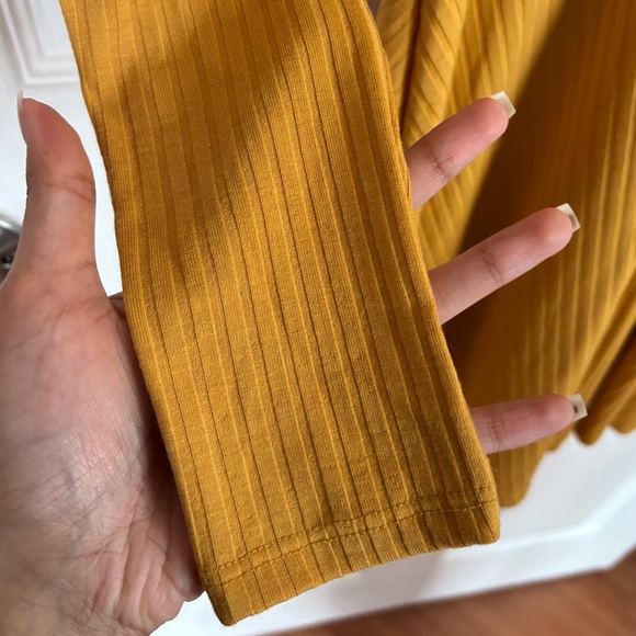 Forever21 Long Sleeve Knit Mustard Yellow Dress - Picture 8 of 15